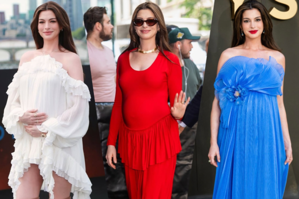Anne Hathaway’s The Odyssey Press Tour Maternity Fashion