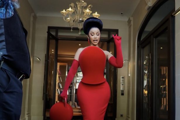 A Closer Look at Cardi B’s Crimson Robert Wun Couture Gown