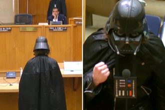 Darth Vader impersonator defends Flock surveillance cameras