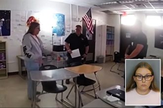 Florida teacher Heather Mashburn-Smith shows cops where she had sex with underage student in classroom