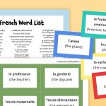 French Vocabulary Words (Free Printable List, Cards, Activities)