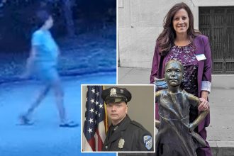 Wanted wife of dead Mass. cop seen calmly walking away — as surprising background emerges