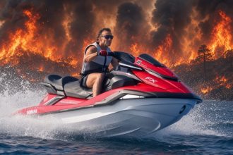 While France Burns, Macron Goes off Holidaying in the Riviera *  * by Paul Serran