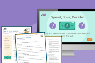 Image of several pages from the wants and needs financial literacy activity.