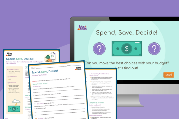 Image of several pages from the wants and needs financial literacy activity.